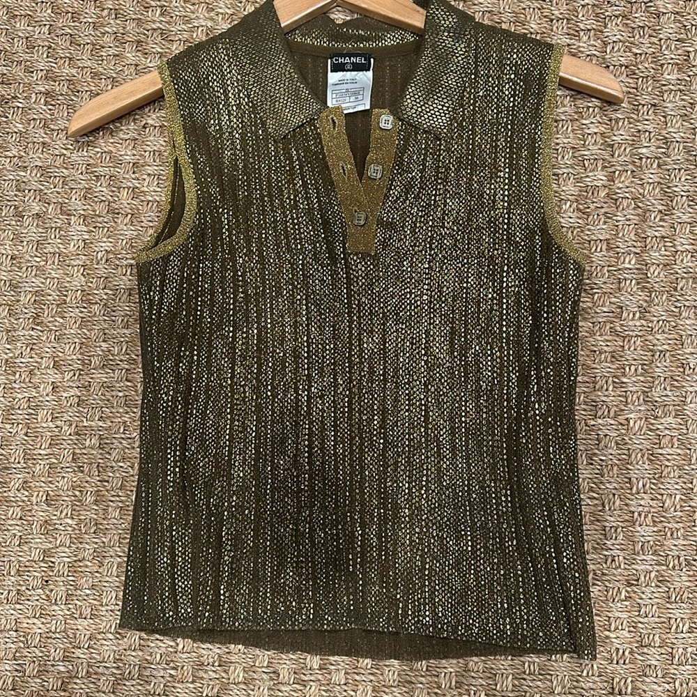 Beautiful gold threaded Chanel top. Worn twice.
